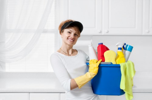 Vacuuming and rotating a rug as part of routine care