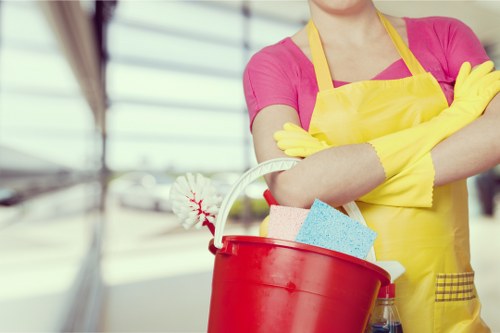 Carpet cleaners restoring a stain in a Docklands home